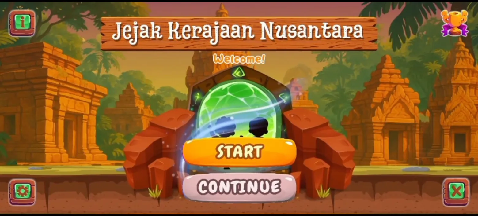 Menu game Jejak Kerajaan Nusantara 2025